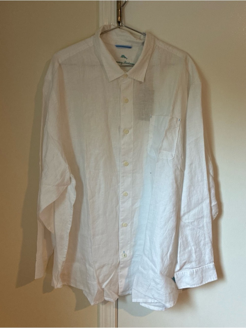 Tommy Bahama L/S Sea Glass Breezer white linen shirt 3XL NWT
